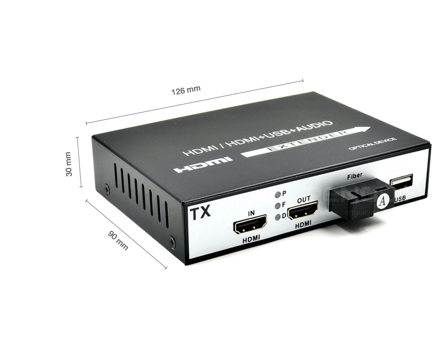 HDMI Fiber Extender USB with Local Loop Out (มีช่อง HDMI ออกต้นทาง 1 ช่อง) รองรับการเชื่อมต่อ USB Port สำหรับควบคุม Mouse / Keyboard 